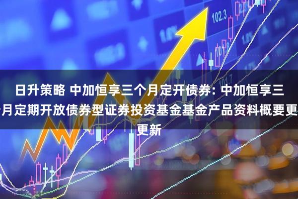 日升策略 中加恒享三个月定开债券: 中加恒享三个月定期开放债券型证券投资基金基金产品资料概要更新